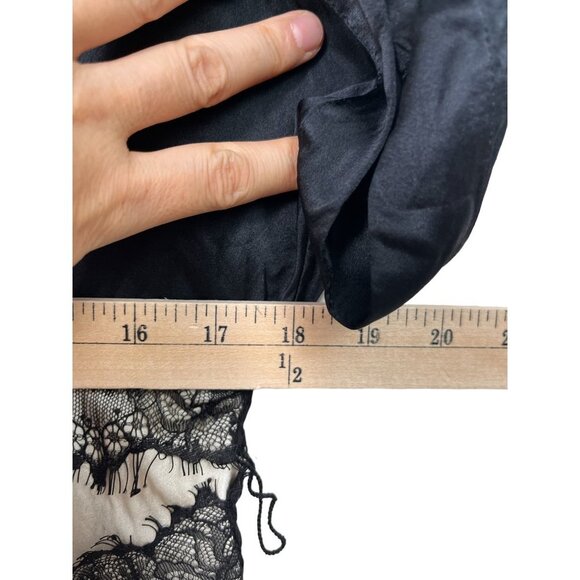 BCBGMAXAZRIA Silk Romantic Lace front blouse Y2K sz L - Picture 5 of 10